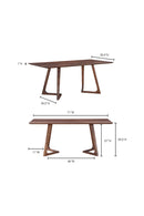 Solid Walnut Rectangular Dining Table | Novi Living Godenza | Oroa.com