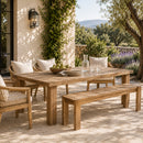 Contract furniture - Natural Teak Outdoor Dining Bench - www.oroatrade.com