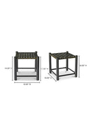 Hospitality furniture - Green Woven Leather Stool - www.oroatrade.com