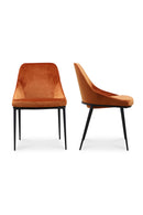 Hospitality furniture - Orange Velvet Dining Chairs (2) - www.oroatrade.com