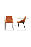 Hospitality furniture - Orange Velvet Dining Chairs (2) - www.oroatrade.com