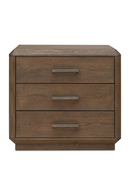 Brown Oak 3-Drawer Nightstand | Novi Living Caleb | Oroatrade.com