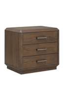 Brown Oak 3-Drawer Nightstand | Novi Living Caleb | Oroa.com