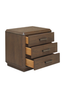 Brown Oak 3-Drawer Nightstand | Novi Living Caleb | Oroatrade.com