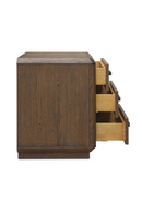 Brown Oak 3-Drawer Nightstand | Novi Living Caleb | Oroatrade.com