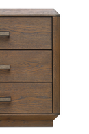 Brown Oak 3-Drawer Nightstand | Novi Living Caleb | Oroatrade.com