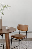 Hospitality furniture - Brown Leather Bar Stool - www.oroatrade.com