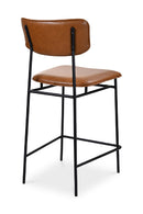 Hospitality furniture - Brown Leather Counter Stool - www.oroatrade.com