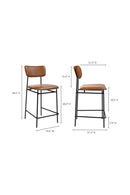 Hospitality furniture - Brown Leather Counter Stool - www.oroatrade.com