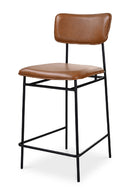 Hospitality furniture - Brown Leather Counter Stool - www.oroatrade.com