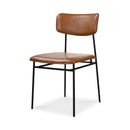 Iron-Framed Brown Leather Dining Chairs (2) | Novi Living Sailor