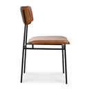 Iron-Framed Brown Leather Dining Chairs (2) | Novi Living Sailor