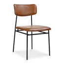 Iron-Framed Brown Leather Dining Chairs (2) | Novi Living Sailor