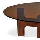 Brown Glass Coffee Table | Novi Living Luke