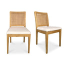 Rattan-Back Dining Chair Set (2) | Novi Living Orville | Oroa.com