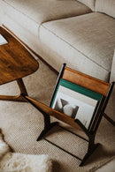 Hospitality furniture - Leather & Metal Magazine Rack - www.oroatrade.com