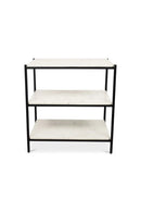 Hospitality furniture - White Marble 3-Layer Nightstand - www.oroatrade.com