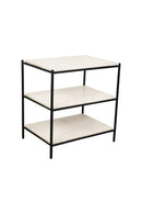 Hospitality furniture - White Marble 3-Layer Nightstand - www.oroatrade.com