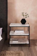 Hospitality furniture - White Marble 3-Layer Nightstand - www.oroatrade.com