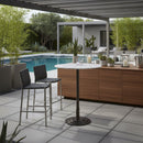White Marble Outdoor Bar Table | Novi Living Tori