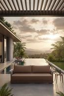 Curved Arm Wicker Outdoor Sofa | Novi Living Meredith | Oroa.com