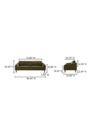 Hospitality furniture - Wooden Leg 2-Seater Sofa - www.oroatrade.com