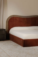 Hospitality furniture - Brown Wave Headboard Bed - www.oroatrade.com