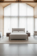 Rubberwood Framed Beige Bed | Novi Living Warren