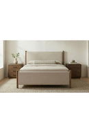 Rubberwood Framed Beige Bed | Novi Living Warren