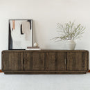 Rustic Pine 4-Door Media Cabinet | Novi Living Monterey | Oroa.com