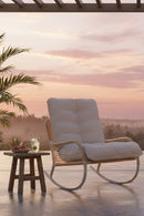 Minimalist Outdoor Wicker Rocking Chair | Novi Living Lyra | Oroa.com
