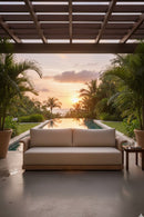 Curved Arm Wicker Outdoor Sofa | Novi Living Meredith | Oroa.com