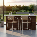 Basketweave Outdoor Bar Stool | Novi Living Zola
