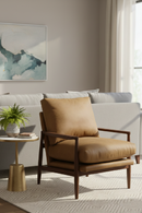 Walnut Framed Leather Accent Chair | Novi Living Arturo | Oroatrade.com