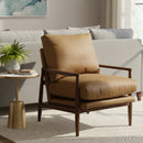 Hospitality furniture - Walnut Framed Leather Accent Chair - www.oroatrade.com