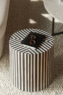 Hospitality furniture - Black & White Patterned Side Table - www.oroatrade.com