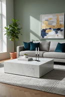 Hospitality furniture - Square White Marble Coffee Table - www.oroatrade.com