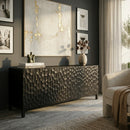 Contract furniture - Black Oak Chiseled 4-Door Sideboard - www.oroatrade.com