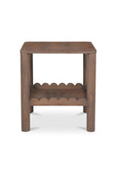 Hospitality furniture - Scalloped Edge Brown Side Table - www.oroatrade.com