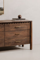 Contract furniture - Scalloped Edge Wooden 6-Drawer Dresser - www.oroatrade.com