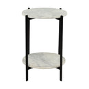 White Marble 2-Layer Accent Table | Novi Living Melanie