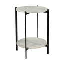 White Marble 2-Layer Accent Table | Novi Living Melanie