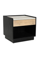 Hospitality furniture - Marble Top Black Nightstand - www.oroatrade.com
