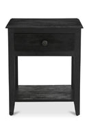Contract furniture - Antique Black 1-Drawer Nightstand - www.oroatrade.com