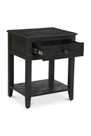 Contract furniture - Antique Black 1-Drawer Nightstand - www.oroatrade.com