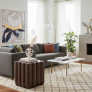 Scalloped Brown Acacia Accent Table | Novi Living Punyo Punyo