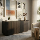 Contract furniture - Black Acacia 4-Door Sideboard - www.oroatrade.com