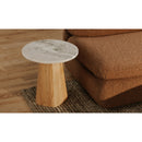 Round Gray Marble Accent Table | Novi Living Evelyn