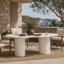 Hospitality furniture - White Oval Outdoor Dining Table - www.oroatrade.com