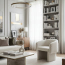 Hospitality furniture - White Curved Occasional Chair - www.oroatrade.com